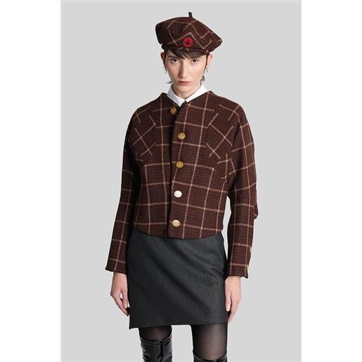 Vivienne Westwood giacca casual pourpoint jkt in lana marrone