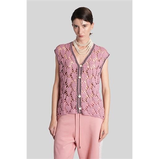 Benmoyal gilet in acrilico rosa