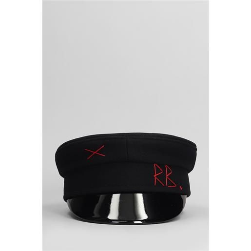 Ruslan Baginskiy cappello logo-embellished in lana nera