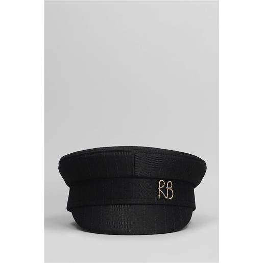 Ruslan Baginskiy cappello stripe-pattern in lana nera