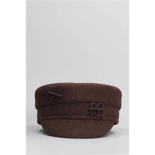 Ruslan Baginskiy cappello logo-embellished in lana marrone