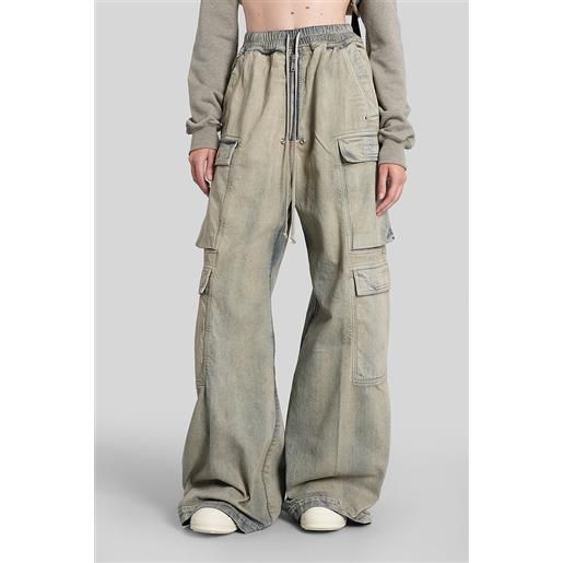 Rick Owens DRKSHDW jeans double cargo jumbo in cotone beige
