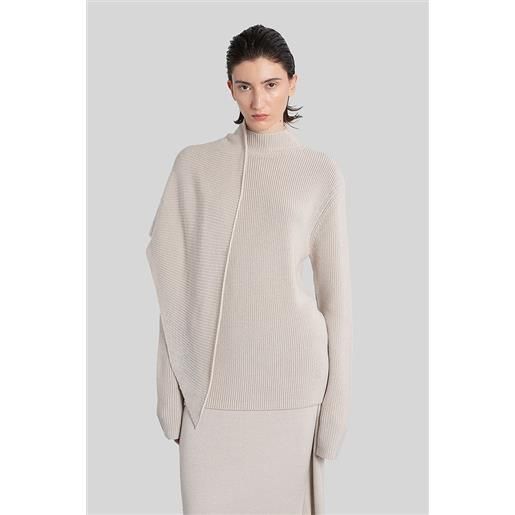 Entire Studios maglia wrap sweater in lana grigia