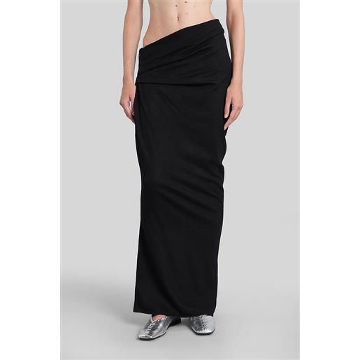 Entire Studios gonna wool skirt in lana nera