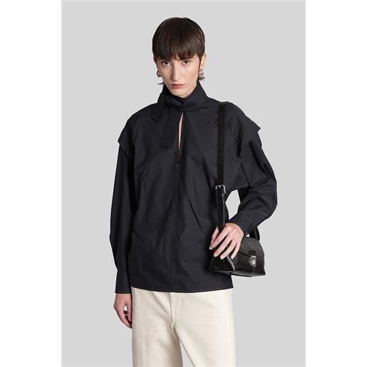 LEMAIRE blusa in cotone nero