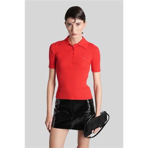 Courreges polo in viscosa rossa