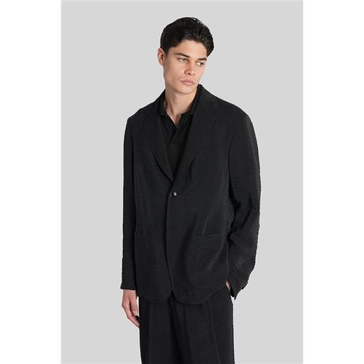 Giorgio Armani blazer in cupro nero