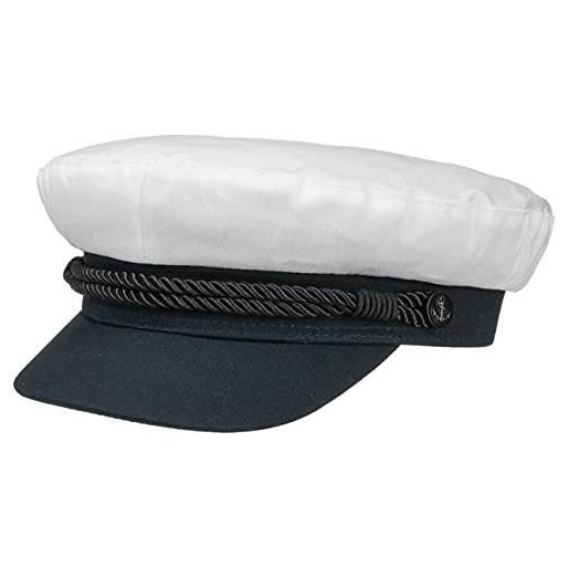 HAMMABURG berretto marinaio white starline donna/uomo - da piatto con visiera inverno autunno estate primavera estate/inverno - 59 cm bianco