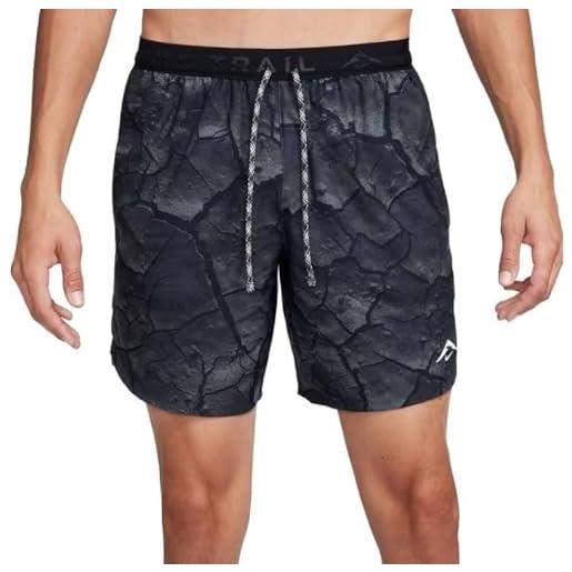 Nike men's pantaloncini m nk df trl stride 7b shrt aop, medium ash/black/black/white, fb7530-254, s
