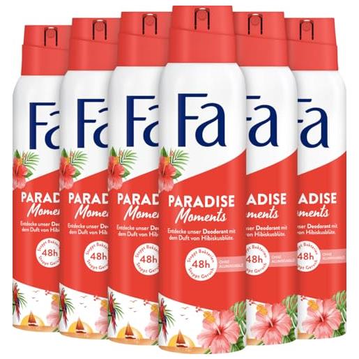 Fa deodorante spray da donna paradise moments - confezione da 6 (6 x 150 ml)