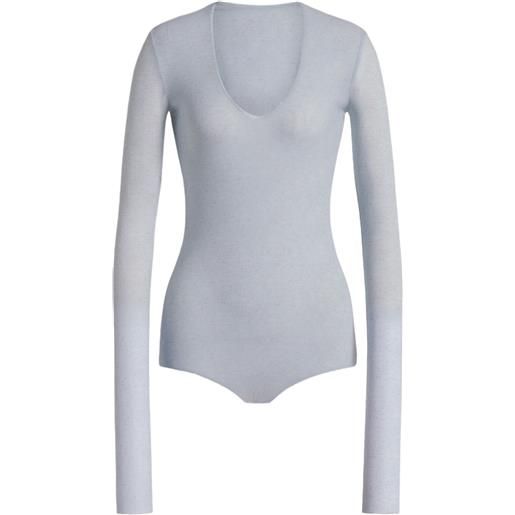 Alberta Ferretti body a maniche lunghe - blu