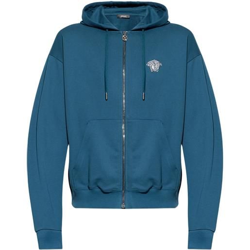Versace felpa con cappuccio e zip - blu