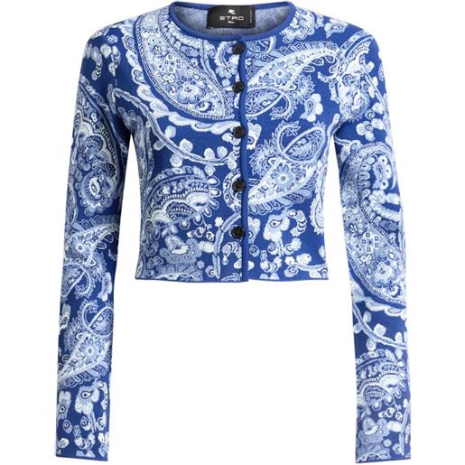 ETRO cardigan con motivo paisley jacquard - blu