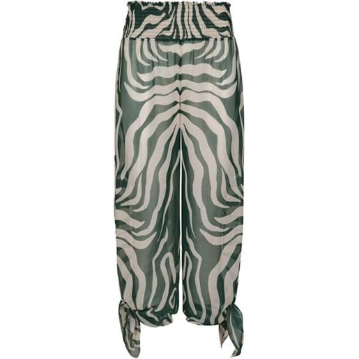 Johanna Ortiz pantaloni in eternity zebrati - verde