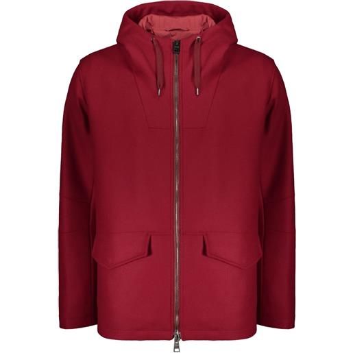 Herno giacca con cappuccio e zip - rosso