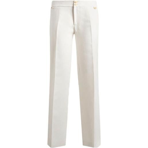 ETRO pegaso-buttons trousers - bianco