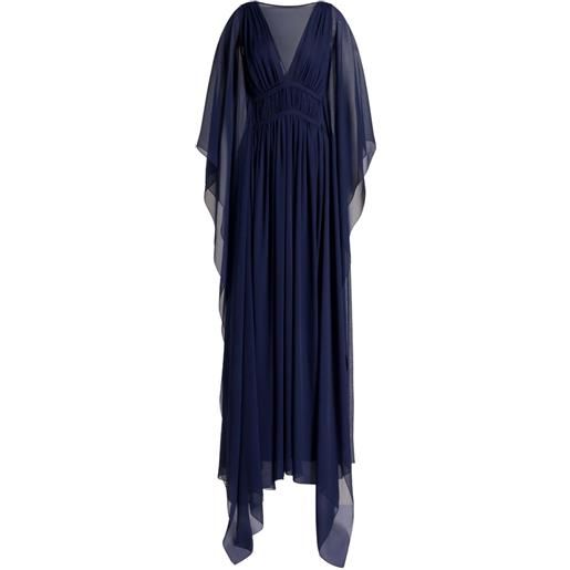 Alberta Ferretti abito lungo con scollo a v - blu