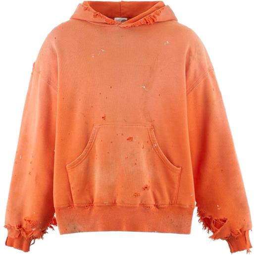 SAINT MXXXXXX felpa con effetto vissuto - arancione