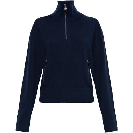 HWOKEFEIYU Felpa Corta Donna Con Mezza Zip - Maniche Lunghe A Costine - Maglione Morbido Per Allenamento E Autunno - 2