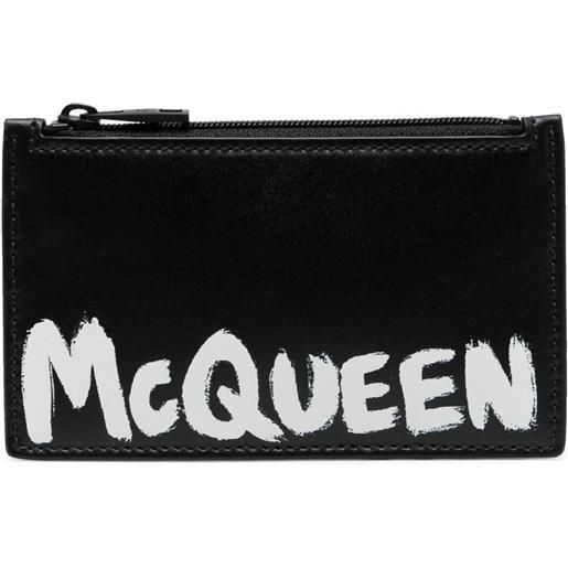 Alexander McQueen portafoglio con stampa - nero