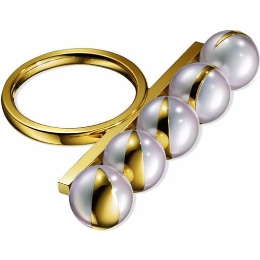TASAKI anello balance eclipse in oro giallo 18kt con perle