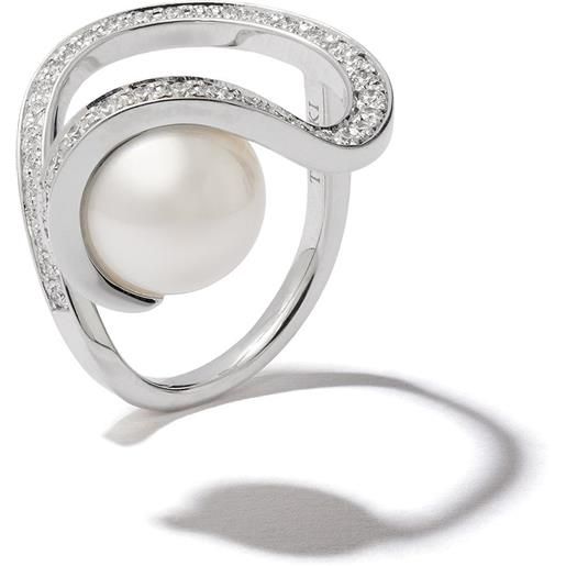 TASAKI anello aurora in oro bianco 18kt con perle dei mari del sud e diamanti TASAKI atelier - argento