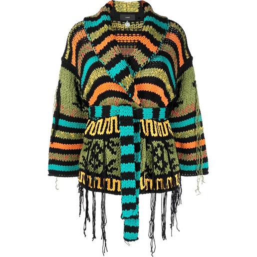 Alanui cardigan a righe - verde