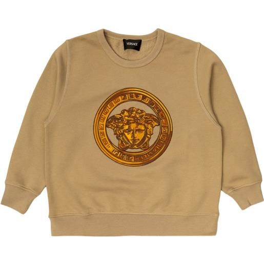 Versace Kids felpa con stampa medusa - toni neutri
