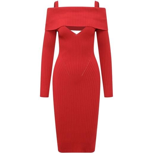 ANDREĀDAMO abito midi a coste - rosso