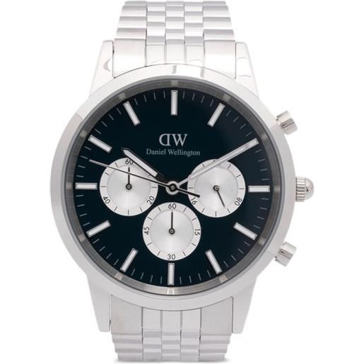 Daniel Wellington orologio iconic chronograph arch 5-link 42mm - blu