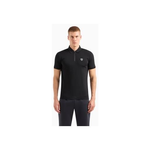 EA7 per uomo. 8npf13_pjrgz polo premium nera [3099169], nero, casual, poliamide, manica corta