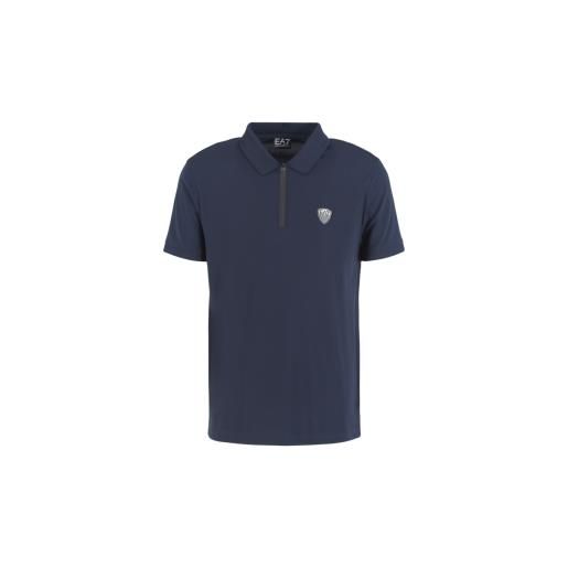EA7 per uomo. 8npf13_pjrgz polo a maniche corte blu navy [3167543], casual, giallo, viscosa, manica corta