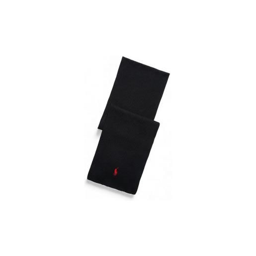 Polo Ralph Lauren per uomo. 710981757005 sciarpa nera a coste [3304848], casual, cotone, navy