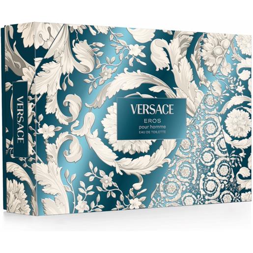 Versace cofanetto Versace eros pour homme 50ml + 50ml + 50ml cofanetto con eau de toilette, una shower gel e un balsamo dopobarba