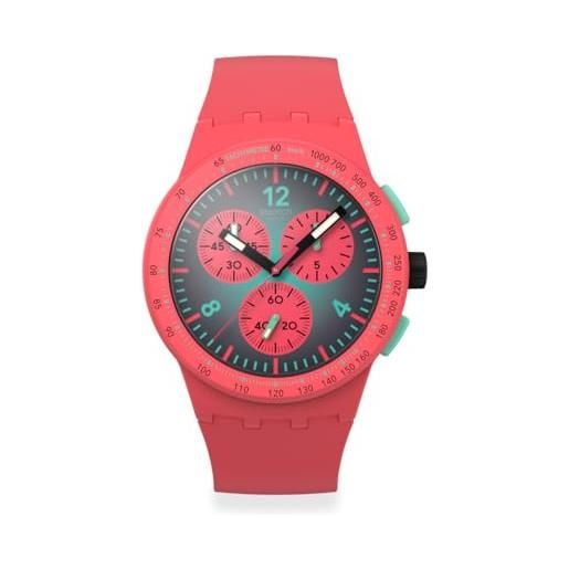 Swatch orologio paradiso kinyko, rosso, moderno