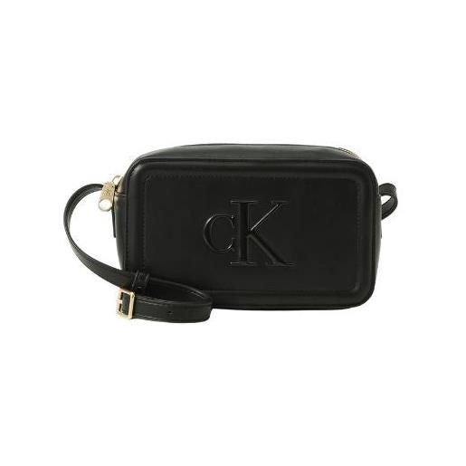 Calvin klein lv04f3220g-ub1 borsa a tracolla amera bag con monogramma stampato ck