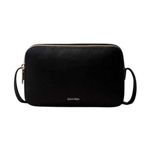 Calvin klein lv04f3276g borsa a tracolla con logo laminato nera