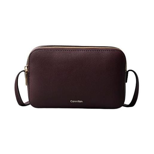 Calvin klein lv04f3276g borsa a tracolla con logo laminato espresso