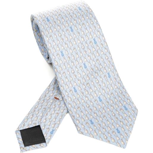 Zegna cravatta con stampa in seta - blu