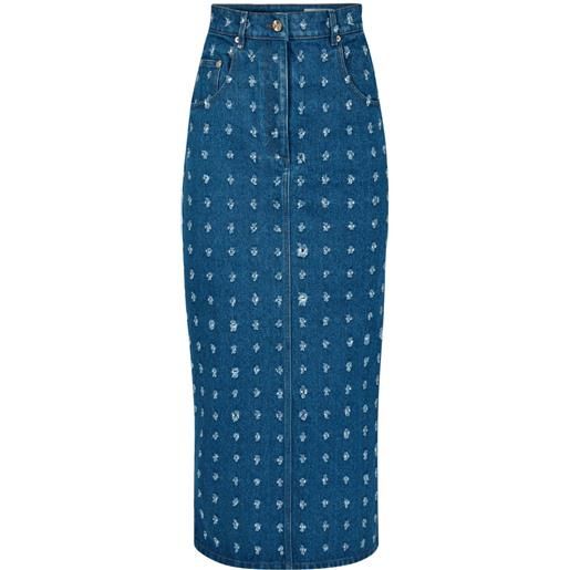 Nina Ricci gonna denim con effetto vissuto - blu