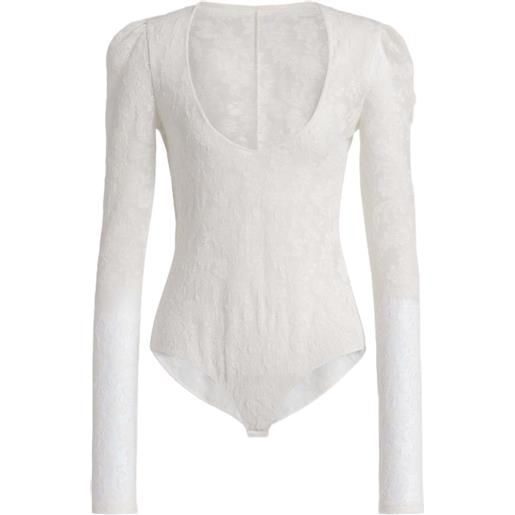 Alberta Ferretti body a maniche lunghe - bianco