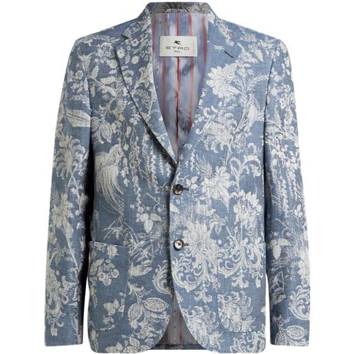 ETRO giacca a fiori jacquard - blu