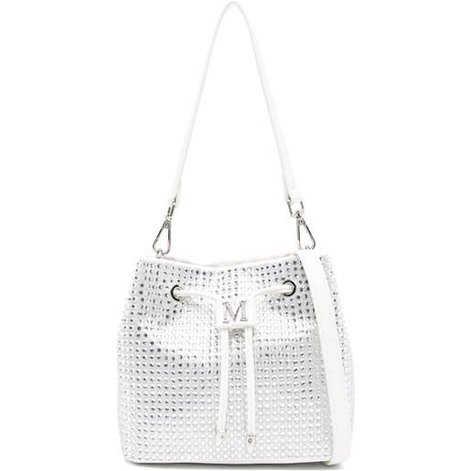 Monnalisa borsa a secchiello con cristalli - bianco