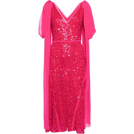 ERDEM abito midi con paillettes - rosa