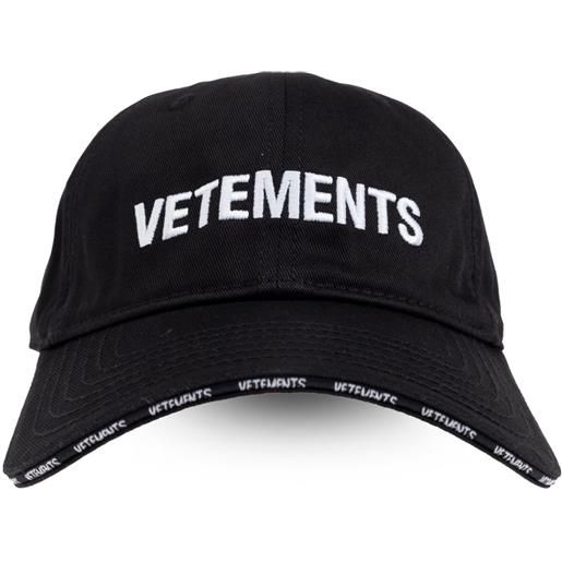 VETEMENTS cappello da baseball con ricamo - nero