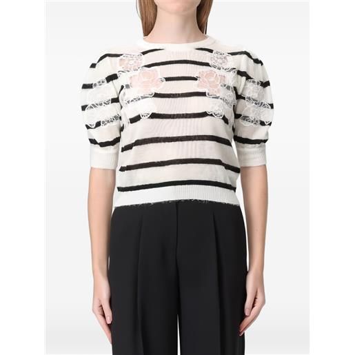 TWINSET t-shirt a righe - toni neutri