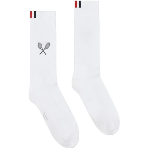 Thom Browne calzini tennis racquet - bianco