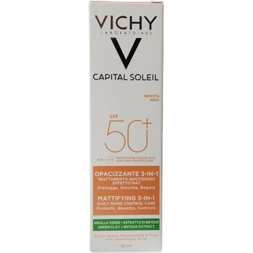 VICHY (L'Oreal Italia SpA) vichy capital soleil trattamento opacizzante 3 in 1 effetto mat viso protezione molto alta spf 50+ 50 ml