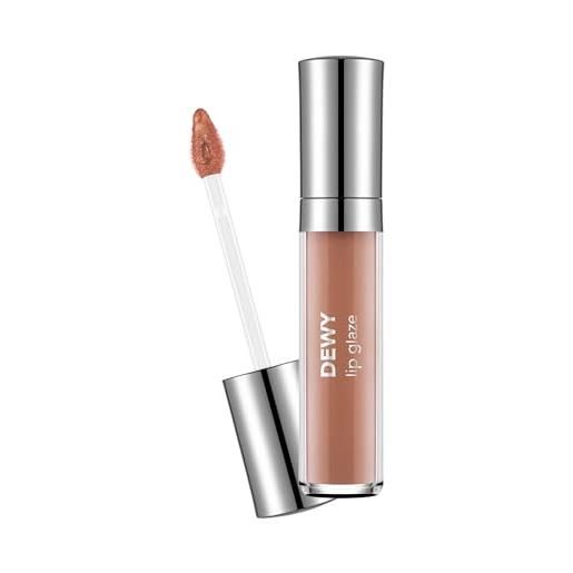 Flormar dewy lip glaze 004 undressed - lucidalabbra gloss idratante non appiccicoso, trasparente, lunga durata, effetto luminoso e volumizzante, brillante per make up naturale