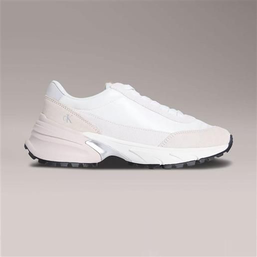 Calvin Klein Jeans scarpe sneakers calvin klein in camoscio da donna rif. Yw0yw01963, bianco